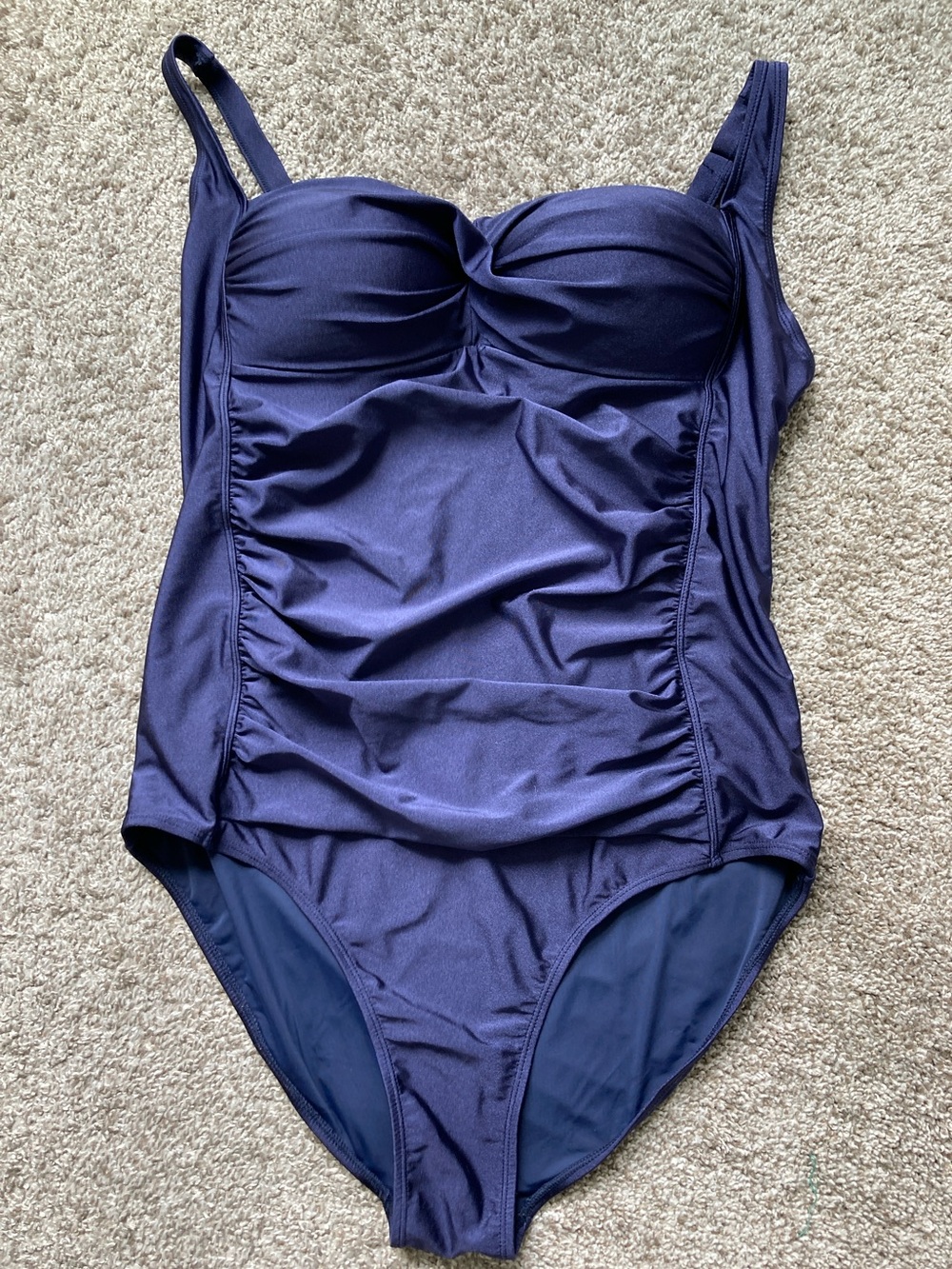 Betsey Johnson Ruched One piece twist front sweetheart neckline Swimsuit sz 2X - Picture 2 of 6